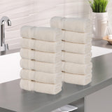 Zero Twist Cotton Ultra-Soft Absorbent Face Towel Washcloth Set of 12