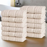 Napa Zero-Twist Cotton Waffle Face Towel Set 12 Piece