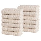 Napa Zero-Twist Cotton Waffle Face Towel Set 12 Piece