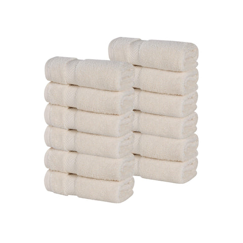 12 Piece Face Towel Set Zero Twist Cotton Soft Absorbent