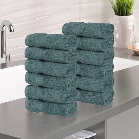 12 Piece Face Towel Set Zero Twist Cotton Soft Absorbent