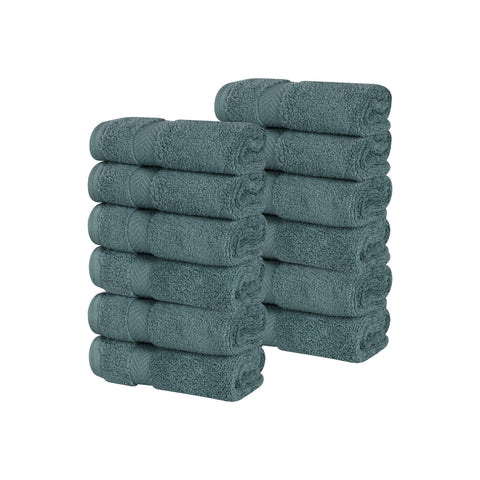12 Piece Face Towel Set Zero Twist Cotton Soft Absorbent