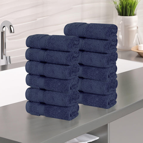 12 Piece Face Towel Set Zero Twist Cotton Soft Absorbent