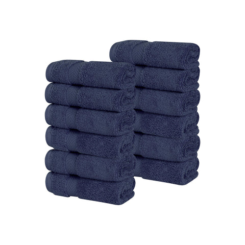 12 Piece Face Towel Set Zero Twist Cotton Soft Absorbent