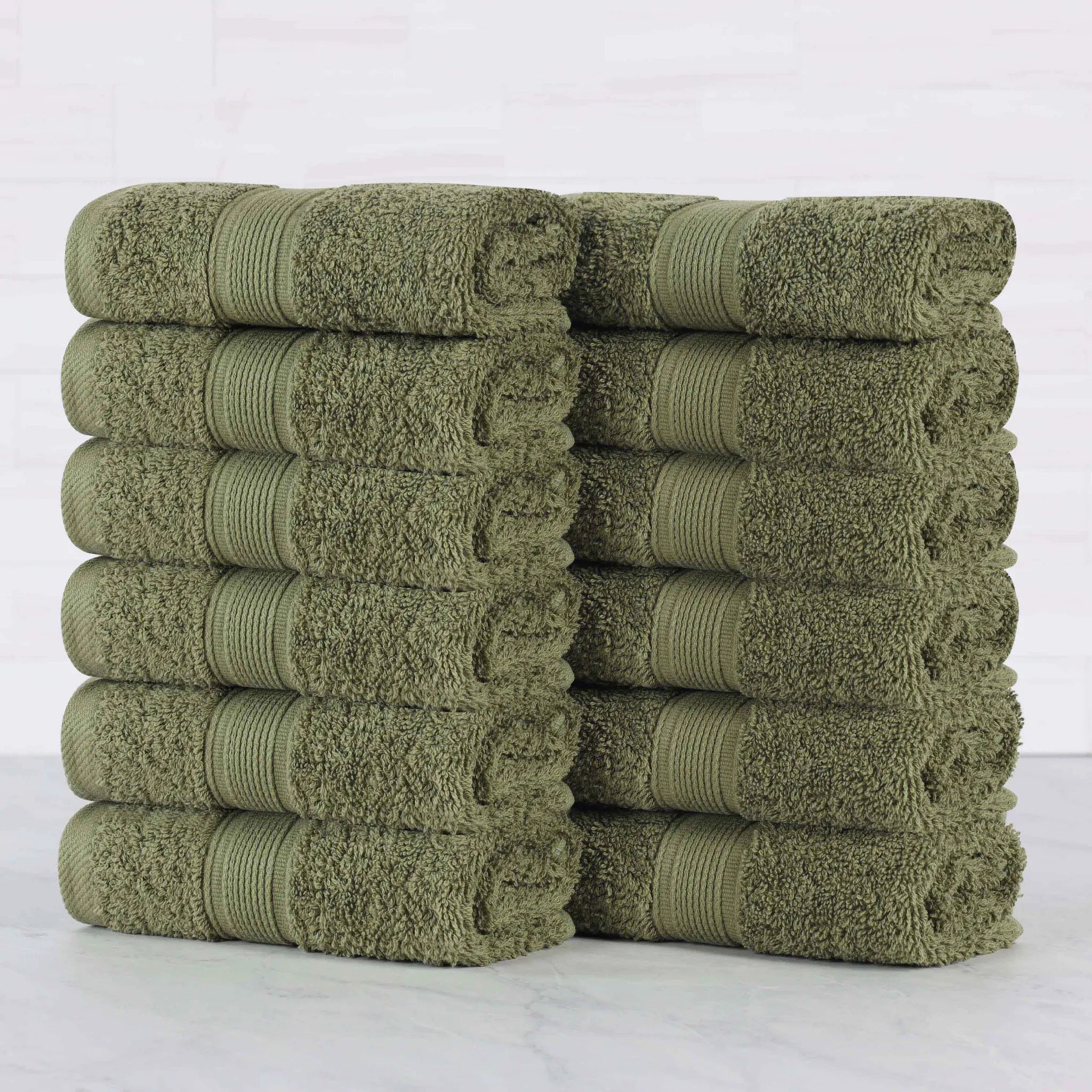 Oregon Organic Cotton Medium Weight Solid Face Towel, Set of 12