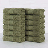 Oregon Organic Cotton Solid Face Towel Set 12 Piece