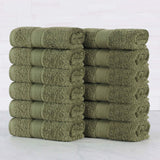 Oregon Organic Cotton Solid Face Towel Set 12 Piece