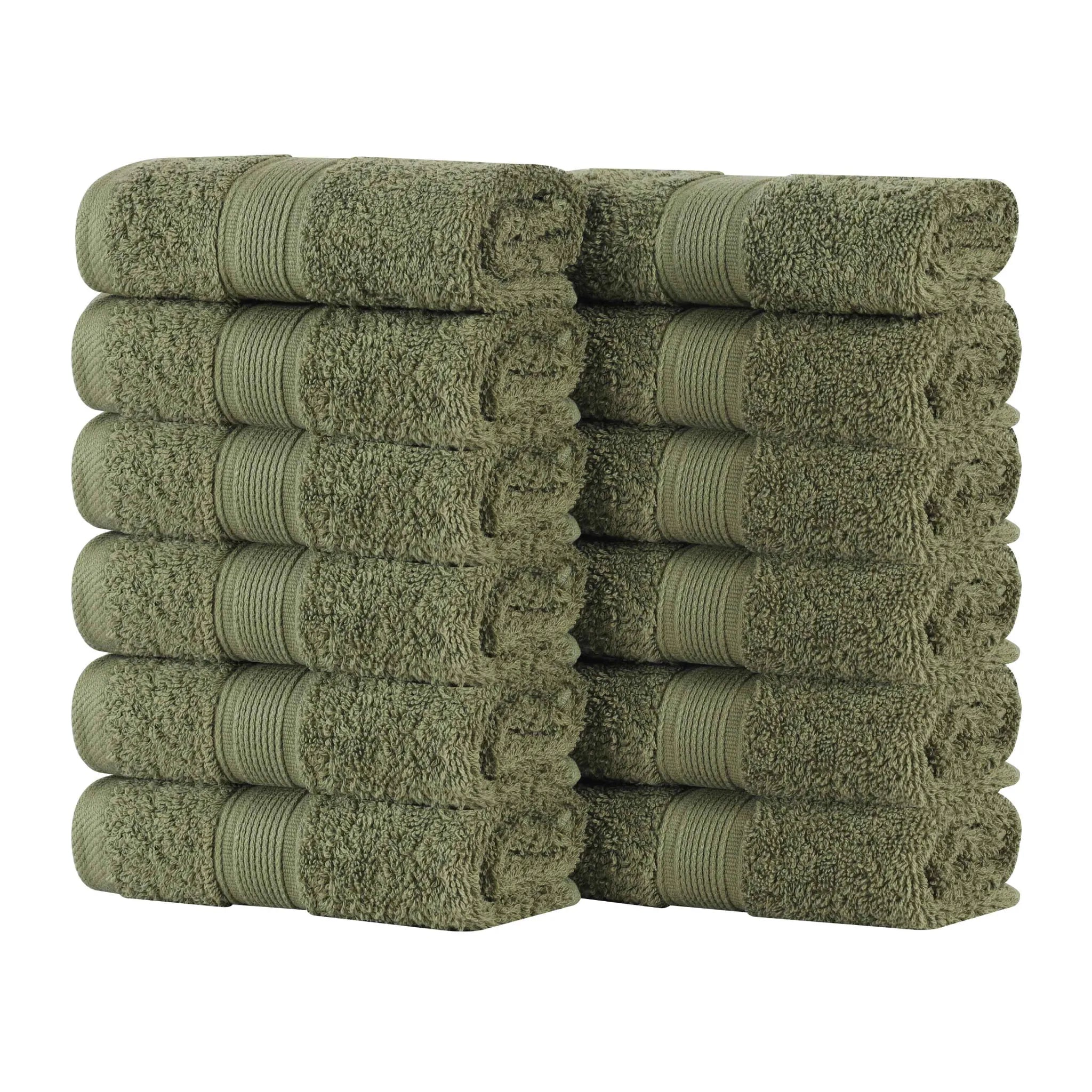 Oregon Organic Cotton Medium Weight Solid Face Towel, Set of 12