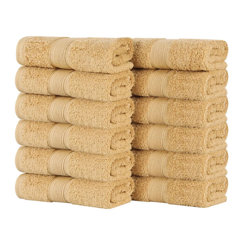 Oregon Organic Cotton Solid Face Towel Set 12 Piece
