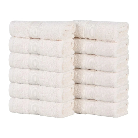 Oregon Organic Cotton Solid Face Towel Set 12 Piece