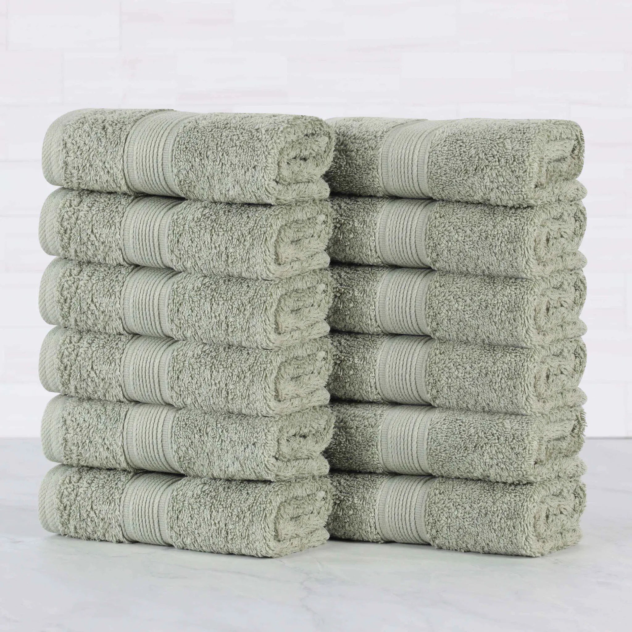 Oregon Organic Cotton Medium Weight Solid Face Towel, Set of 12