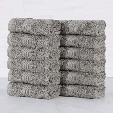 Oregon Organic Cotton Solid Face Towel Set 12 Piece