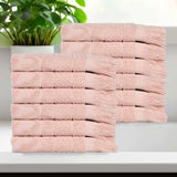 Rolla Cotton Geometric Jacquard Plush Face Towel Washcloth Set of 12