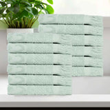 Rolla Cotton Geometric Jacquard Plush Face Towel Washcloth Set of 12