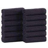 Soho Ribbed Cotton Absorbent Face Towel/Washcloth Set of 12