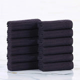 Soho Ribbed Cotton Absorbent Face Towel/Washcloth Set of 12