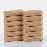 Soho Ribbed Cotton Absorbent Face Towel/Washcloth Set of 12