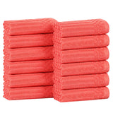 Soho Ribbed Cotton Absorbent Face Towel/Washcloth Set of 12