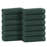 Soho Ribbed Cotton Absorbent Face Towel/Washcloth Set of 12