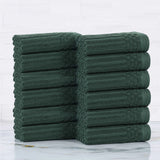Soho Ribbed Cotton Absorbent Face Towel/Washcloth Set of 12