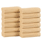 Soho Ribbed Cotton Absorbent Face Towel/Washcloth Set of 12