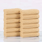 Soho Ribbed Cotton Absorbent Face Towel/Washcloth Set of 12