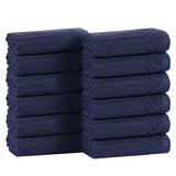 Soho Ribbed Cotton Absorbent Face Towel/Washcloth Set of 12