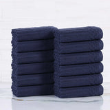 Soho Ribbed Cotton Absorbent Face Towel/Washcloth Set of 12
