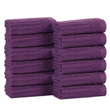 Soho Ribbed Cotton Absorbent Face Towel/Washcloth Set of 12