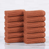 Soho Ribbed Cotton Absorbent Face Towel/Washcloth Set of 12