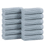 Soho Ribbed Cotton Absorbent Face Towel/Washcloth Set of 12