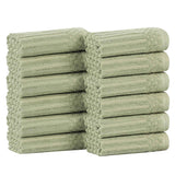Soho Ribbed Cotton Absorbent Face Towel/Washcloth Set of 12