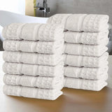 Napa Zero-Twist Cotton Waffle Face Towel Set 12 Piece