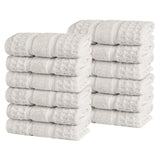 Napa Zero-Twist Cotton Waffle Face Towel Set 12 Piece