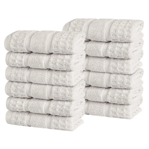 Napa Zero-Twist Cotton Waffle Face Towel Set 12 Piece