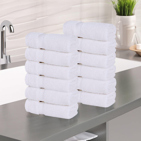 12 Piece Face Towel Set Zero Twist Cotton Soft Absorbent