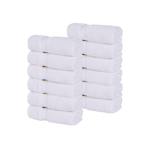 12 Piece Face Towel Set Zero Twist Cotton Soft Absorbent