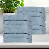 Rolla Cotton Geometric Jacquard Plush Face Towel Washcloth Set of 12