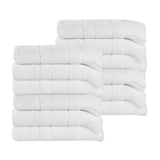 Rolla Cotton Geometric Jacquard Plush Face Towel Washcloth Set of 12