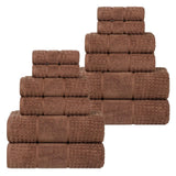 Zero Twist Cotton Waffle Towel Set 12-Piece - Napa