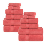 Zero Twist Cotton Ultra-Soft Absorbent Assorted 12 Piece Towel Set