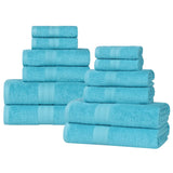 Eco-Friendly Ring-Spun Cotton 12-Piece Towel Set