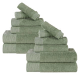 Rayon from Bamboo Eco-Friendly Fluffy Soft Solid 12 Piece Towel Set