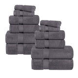 Zero Twist Cotton Ultra-Soft Absorbent Assorted 12 Piece Towel Set
