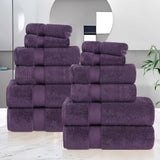 Zero Twist Cotton Ultra-Soft Absorbent Assorted 12 Piece Towel Set