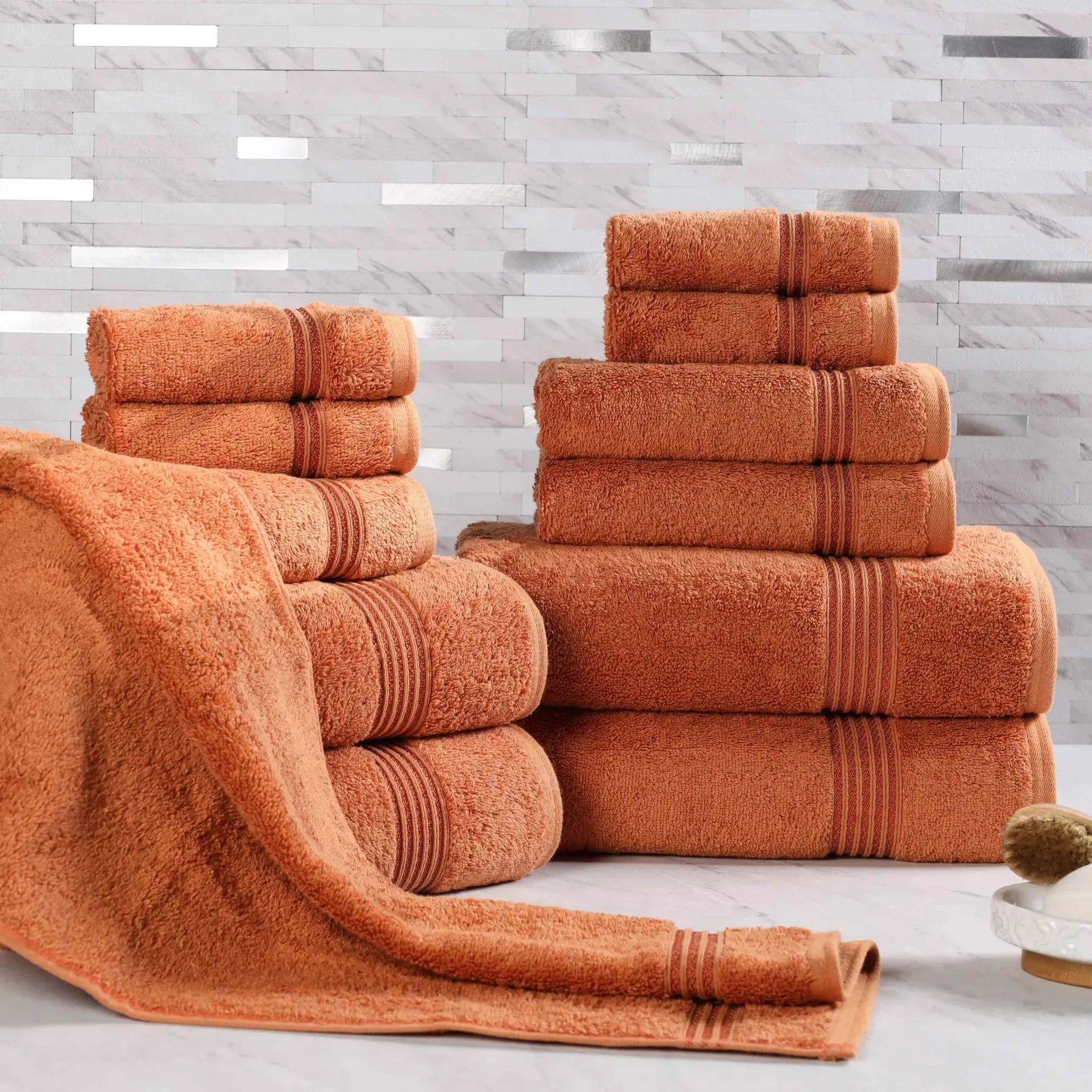 Heritage Egyptian Cotton Plush Absorbent Luxury 12 Piece Towel Set