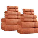 Heritage Egyptian Cotton Plush Absorbent Luxury 12 Piece Towel Set