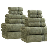 Heritage Egyptian Cotton Plush Absorbent Luxury 12 Piece Towel Set