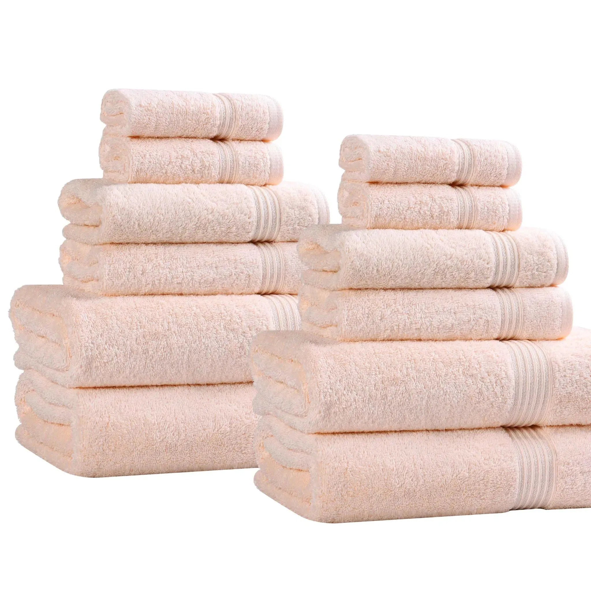 Heritage Egyptian Cotton Plush Absorbent Luxury 12 Piece Towel Set