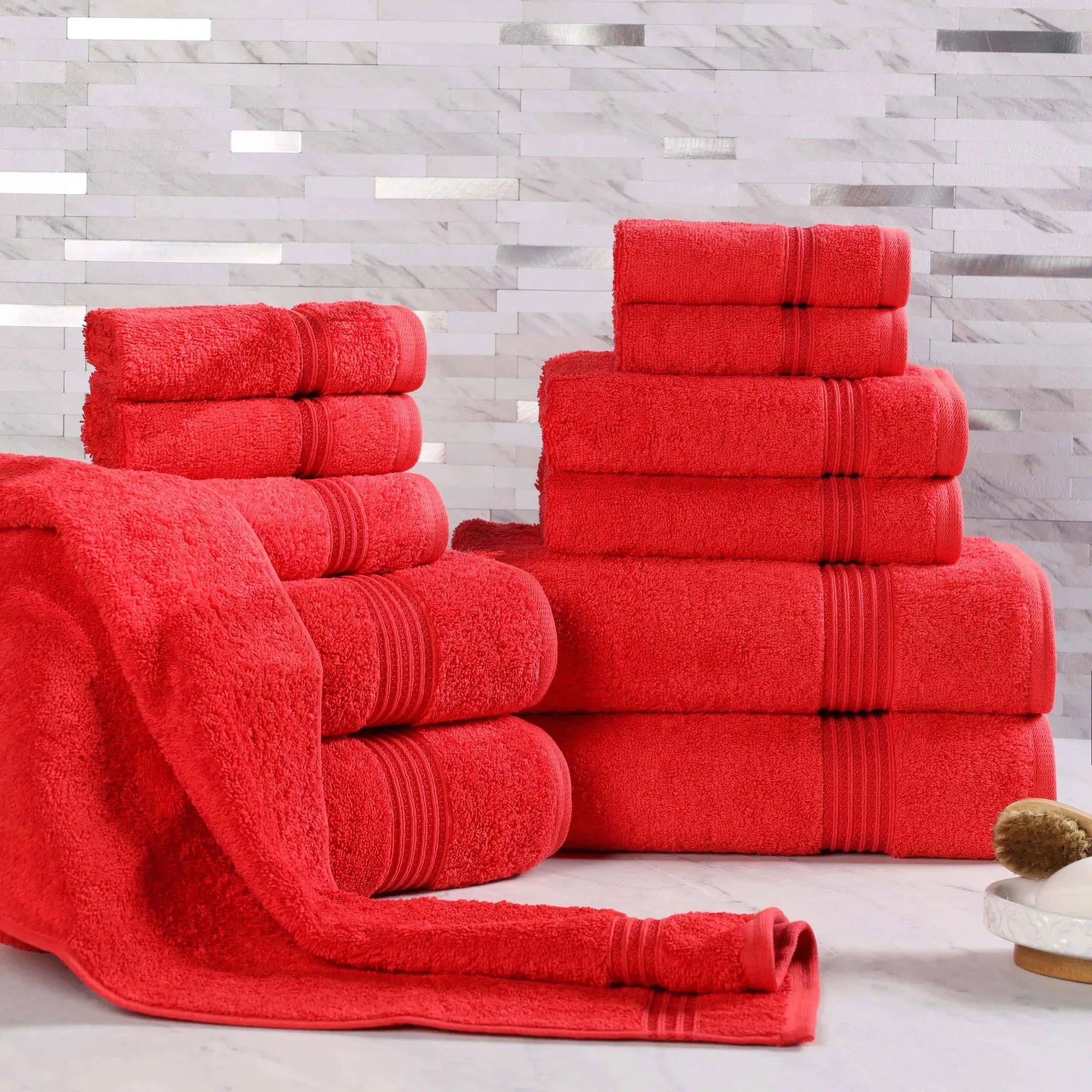Heritage Egyptian Cotton Plush Absorbent Luxury 12 Piece Towel Set